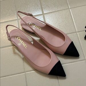 Chanel flat sling back. Fit US 7.5